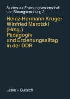 Vorderes Coverbild Pädagogik und Erziehungsalltag in der DDR