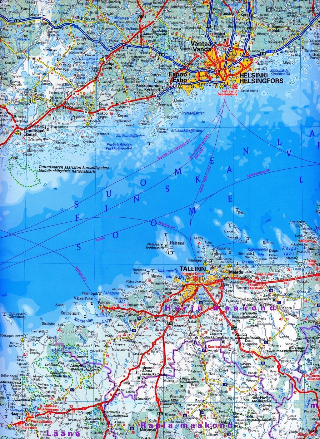 Beispielinhalt (Bild) Reise Know-How Landkarte Baltikum / Baltic States (1:600.000) : Estland, Lettland, Litauen und Region Kaliningrad