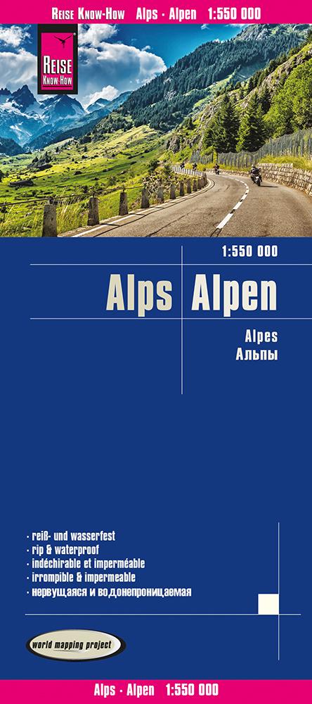 Vorderes Coverbild Reise Know-How Landkarte Alpen / Alps (1:550.000)