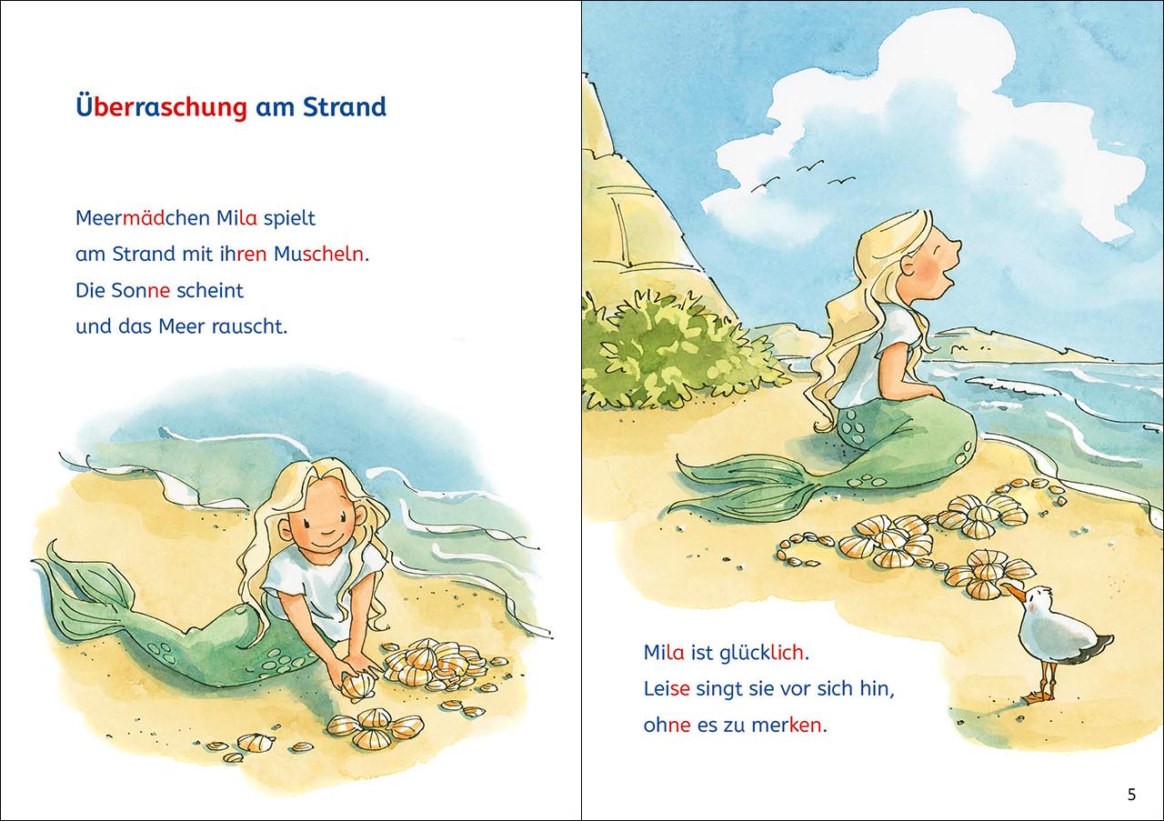 Beispielinhalt (Bild) Leselöwen Lesetraining 1. Klasse - Das Geheimnis des Meermädchens