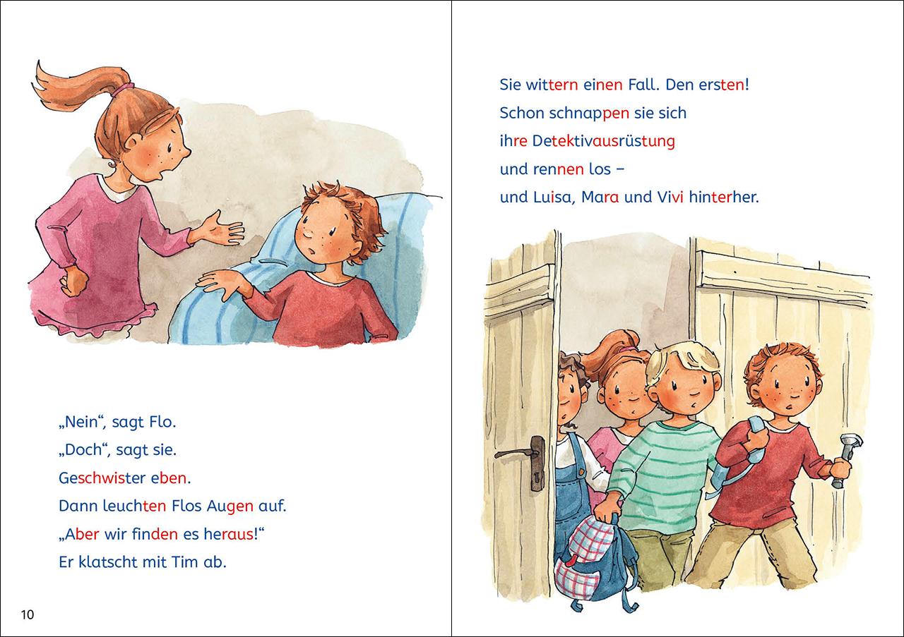 Beispielinhalt (Bild) Leselöwen Lesetraining 2. Klasse - Ein Fall für die Mädchenbande