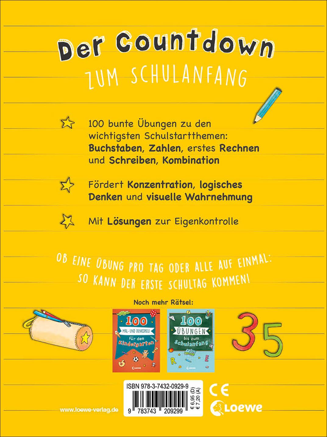 Rückseitencover 100 Übungen bis zur Einschulung
