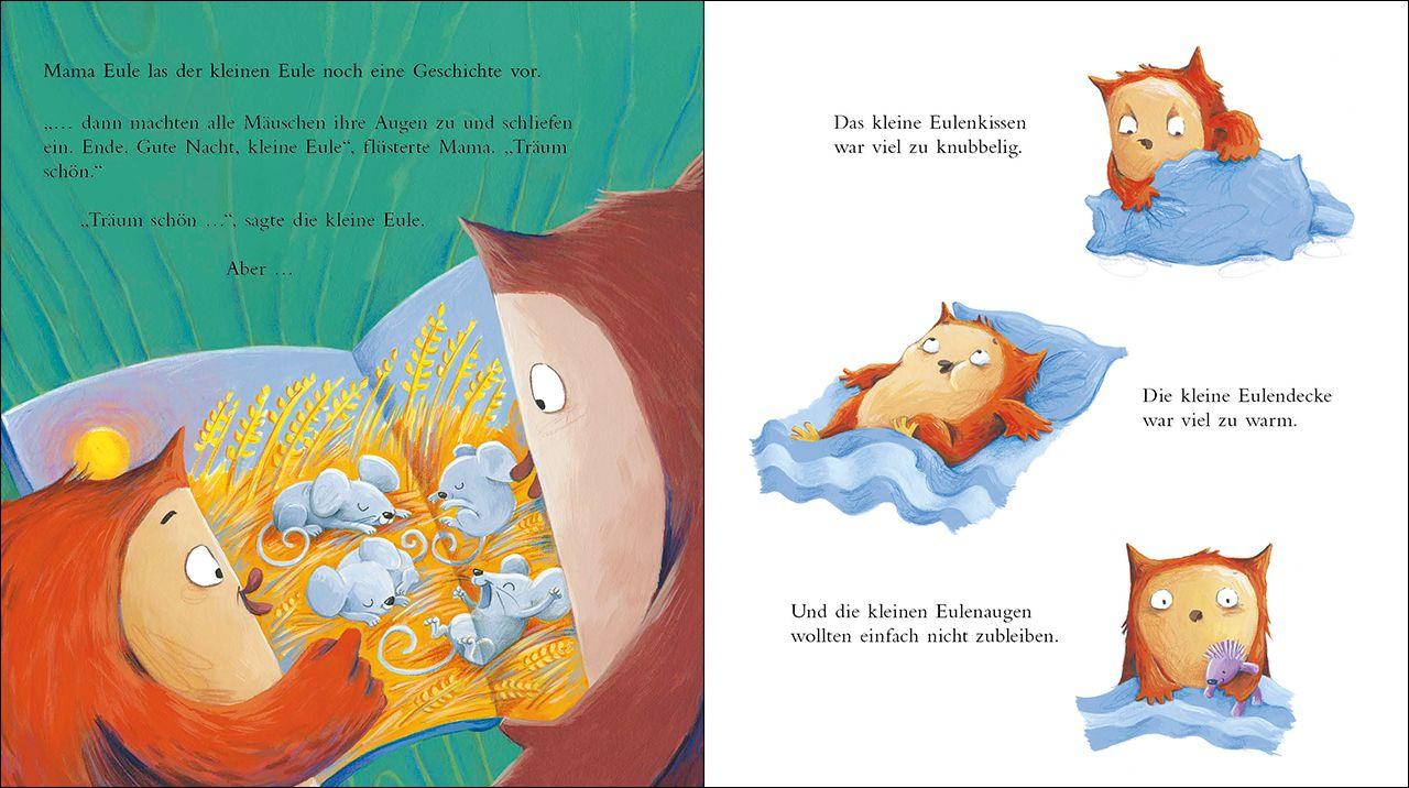 Beispielinhalt (Bild) Die kleine Eule will noch nicht ins Bett