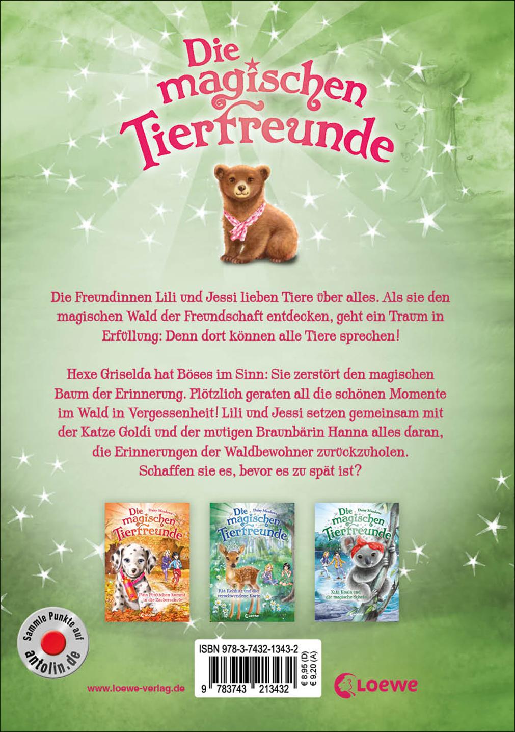 Rückseitencover Die magischen Tierfreunde (Band 18) - Hanna Honigherz und der Baum der Erinnerung