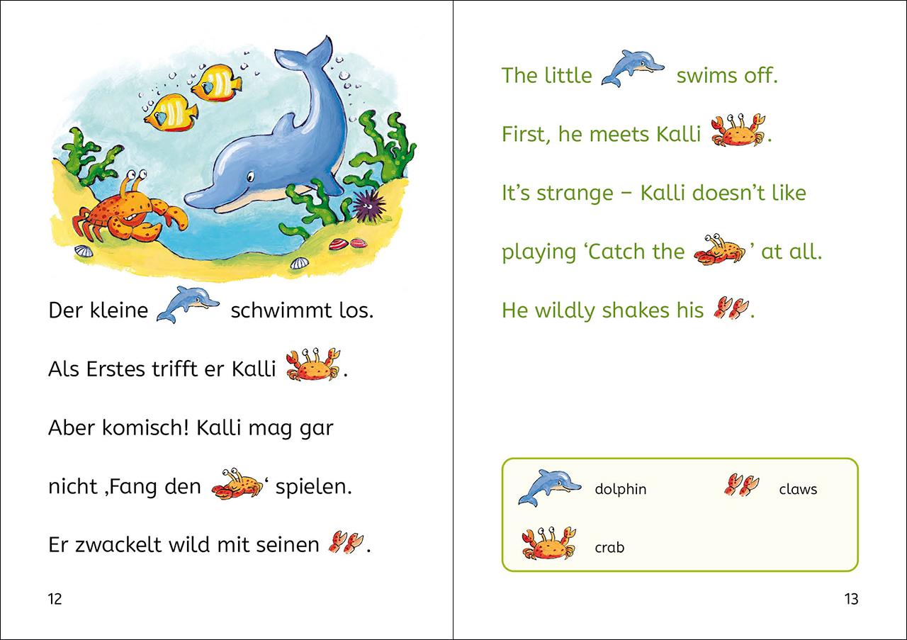 Beispielinhalt (Bild) Bildermaus - Mit Bildern Englisch lernen - Delfingeschichten - Dolphin Stories