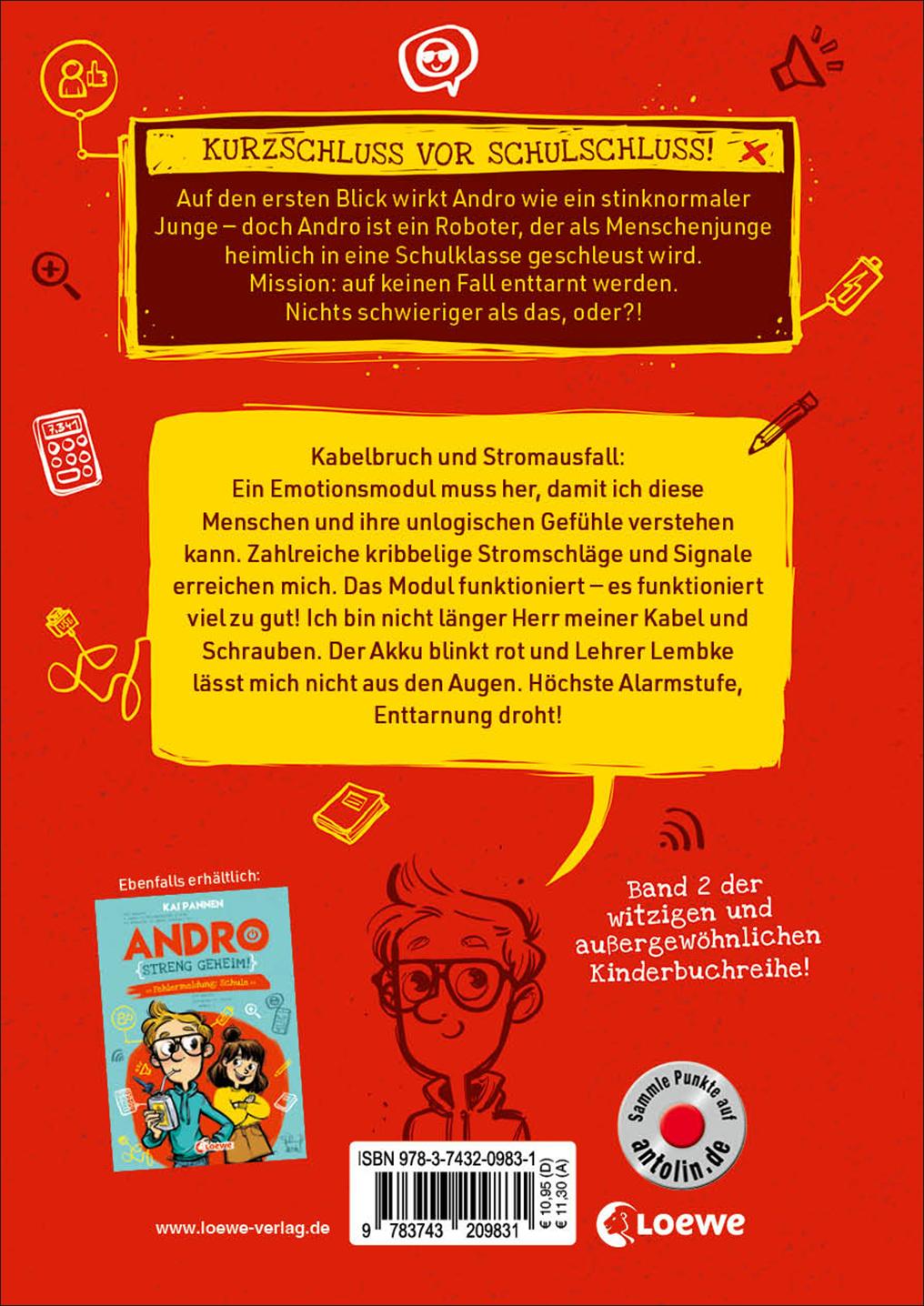 Rückseitencover Andro, streng geheim! (Band 2) - Emotionen und andere Störfaktoren