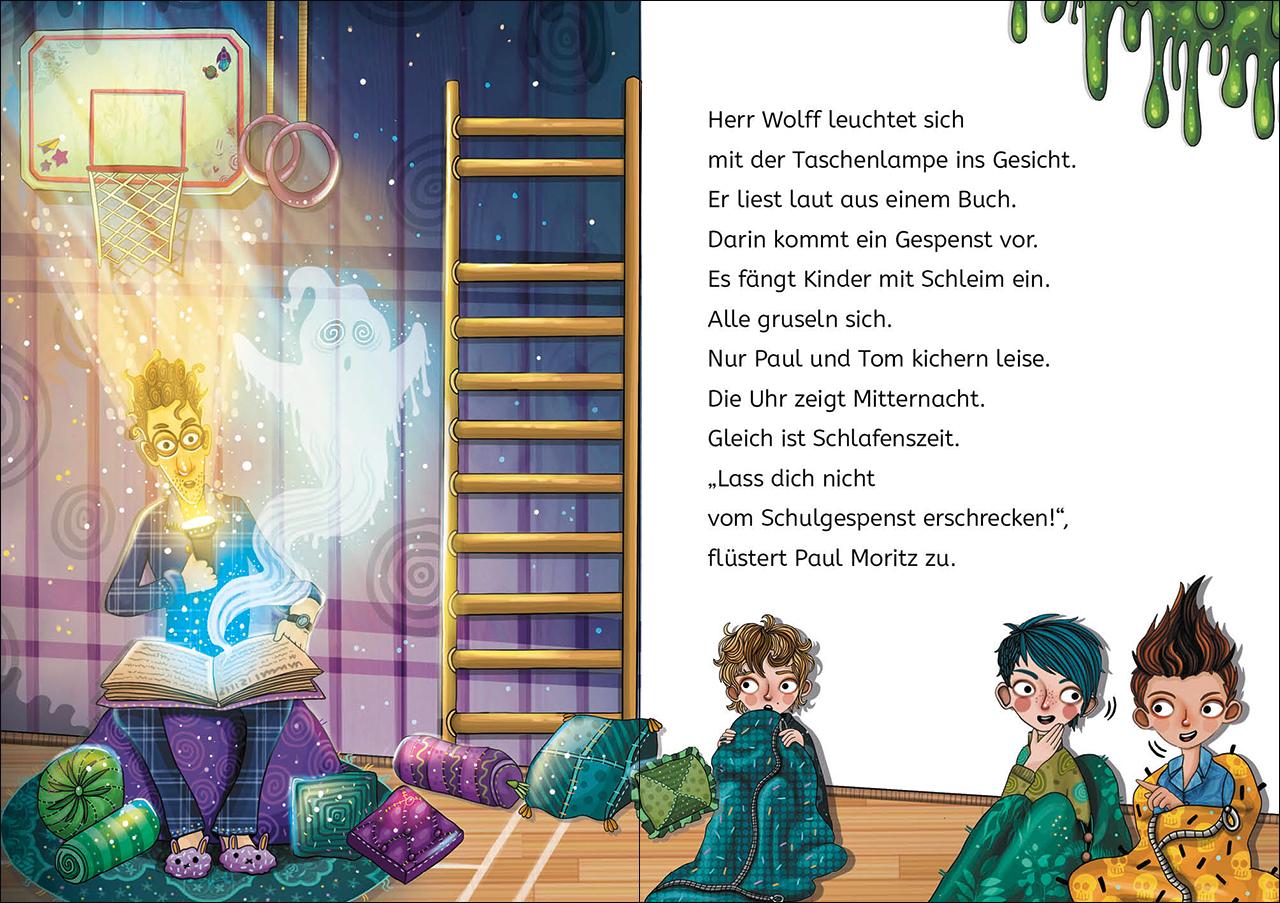 Beispielinhalt (Bild) Leselöwen 2. Klasse - Schleim-Alarm im Schulkeller