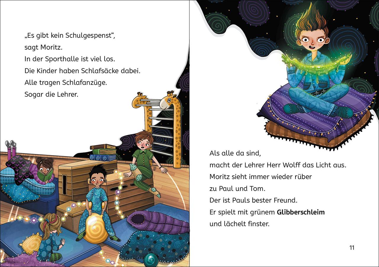 Beispielinhalt (Bild) Leselöwen 2. Klasse - Schleim-Alarm im Schulkeller