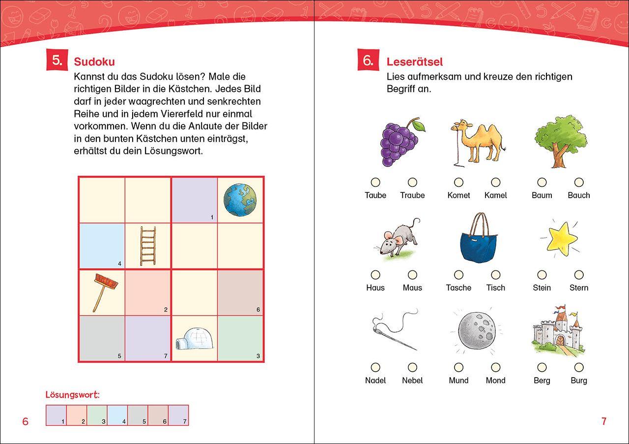 Beispielinhalt (Bild) Leselöwen Rätsel-Rallye für Erstleser - 1. Klasse (Hellblau)