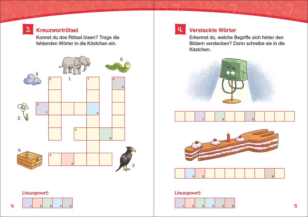 Beispielinhalt (Bild) Leselöwen Rätsel-Rallye für Erstleser - 1. Klasse (Hellblau)