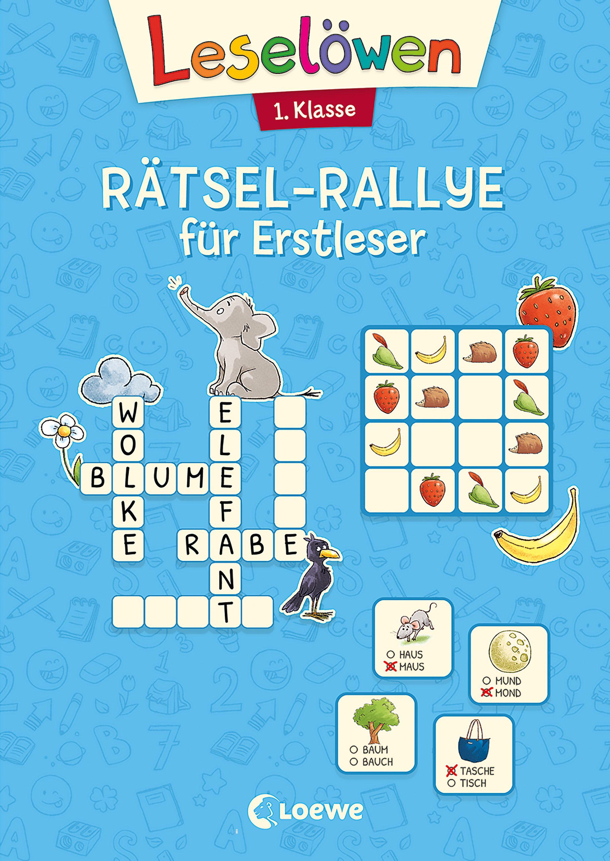 Vorderes Coverbild Leselöwen Rätsel-Rallye für Erstleser - 1. Klasse (Hellblau)