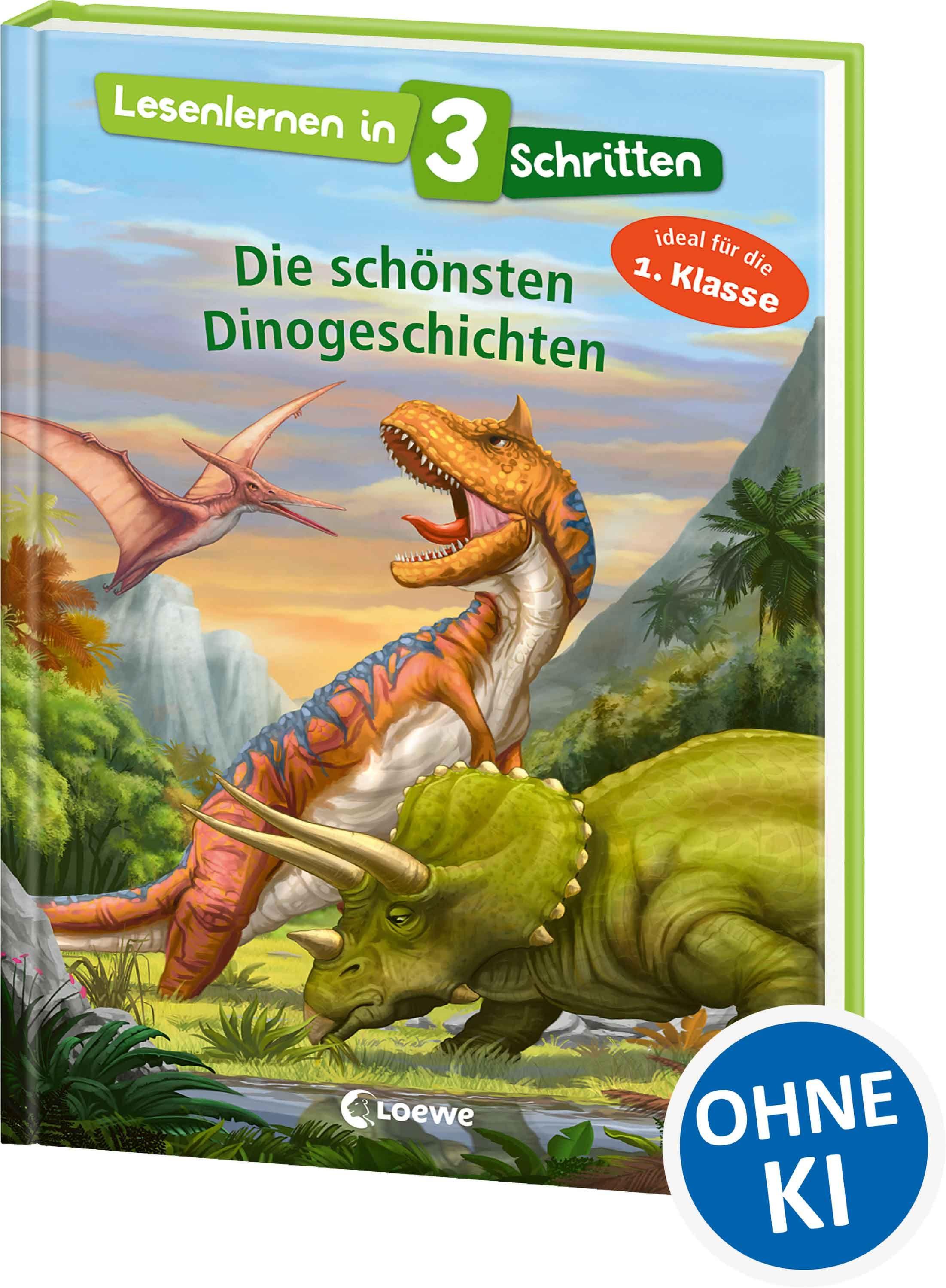 Vorderes Coverbild Lesenlernen in 3 Schritten - Die schönsten Dinogeschichten