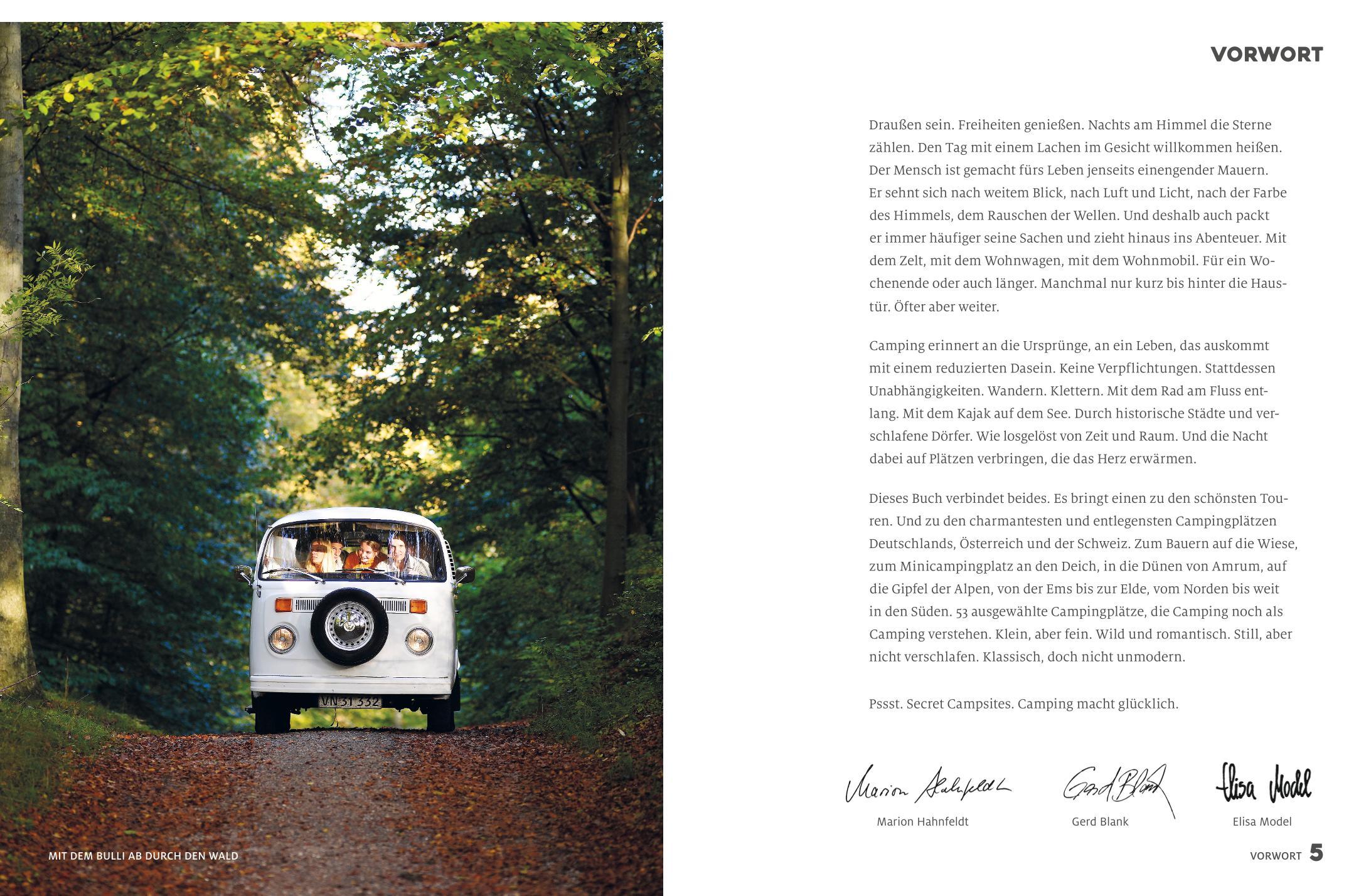 Beispielinhalt (Bild) Yes we camp! Secret Campsites