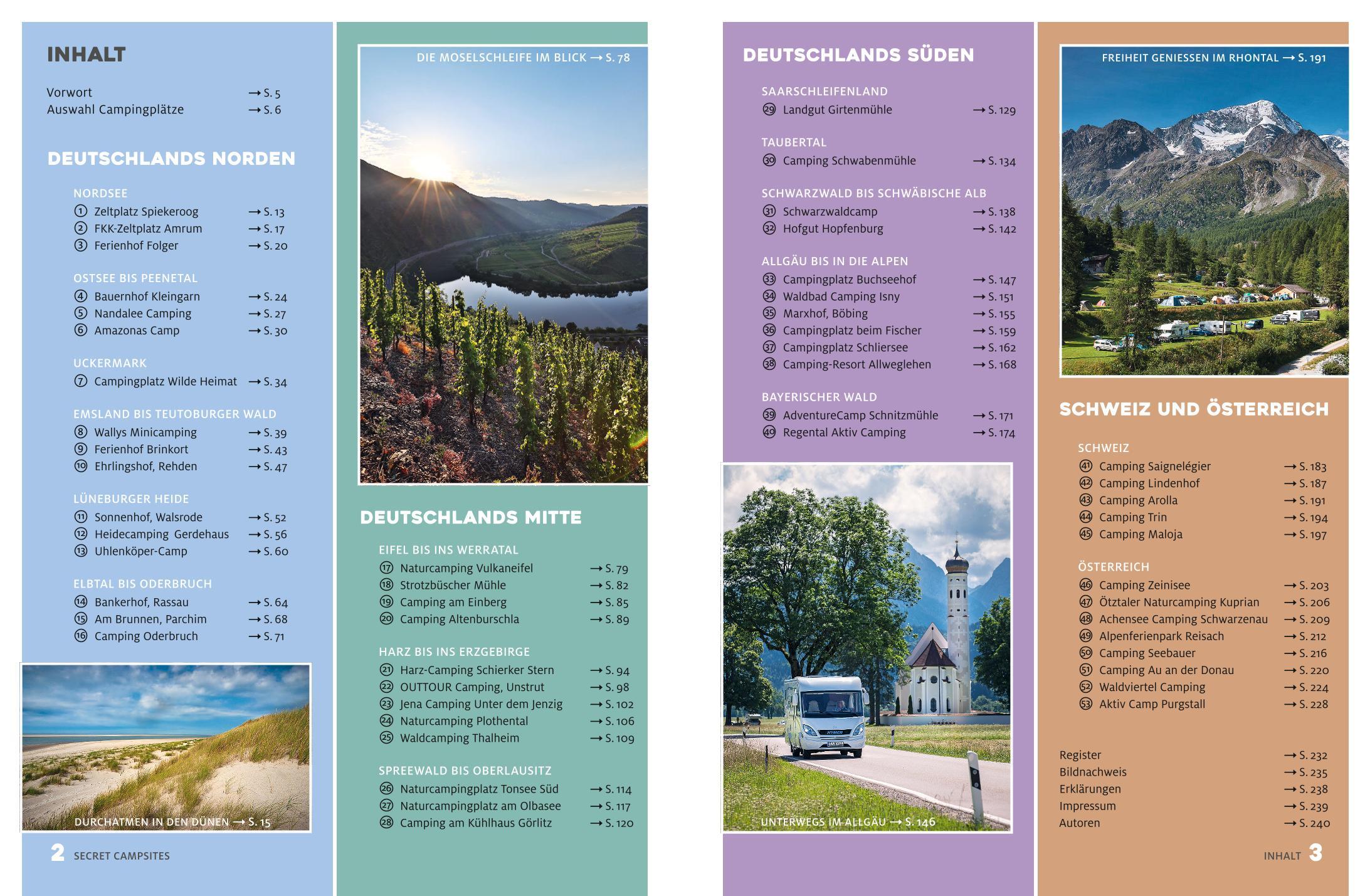 Beispielinhalt (Bild) Yes we camp! Secret Campsites