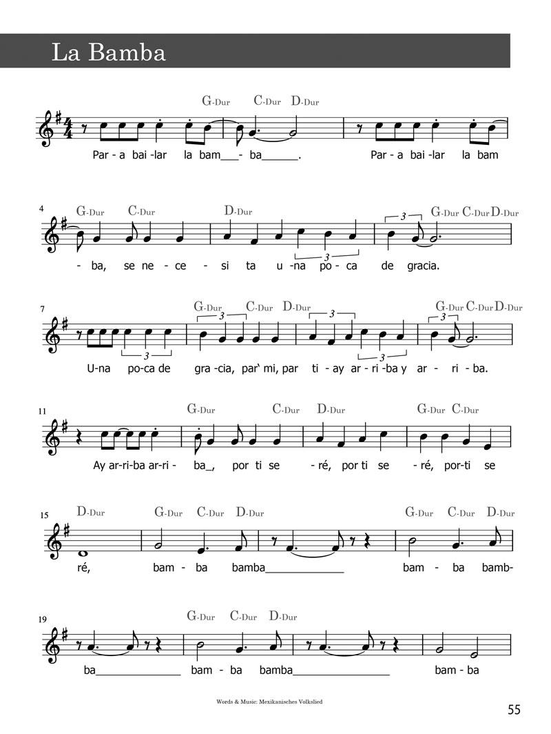 Beispielinhalt (Bild) Liederbuch Gitarre Lernen XXL - Gitarrenschule & Songbook in Einem, Pop & Rock Songs, Klassik Stücke, Evergreens, Kinderlieder, Weihnachtslieder