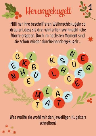Beispielinhalt (Bild) Rätseladventskalender to go 5