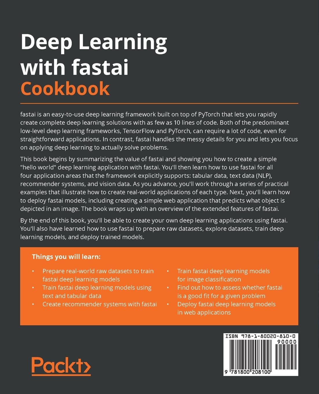 Rückseitencover Deep Learning with fastai Cookbook