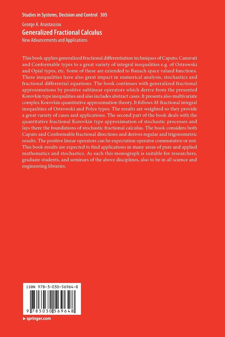 Rückseitencover Generalized Fractional Calculus