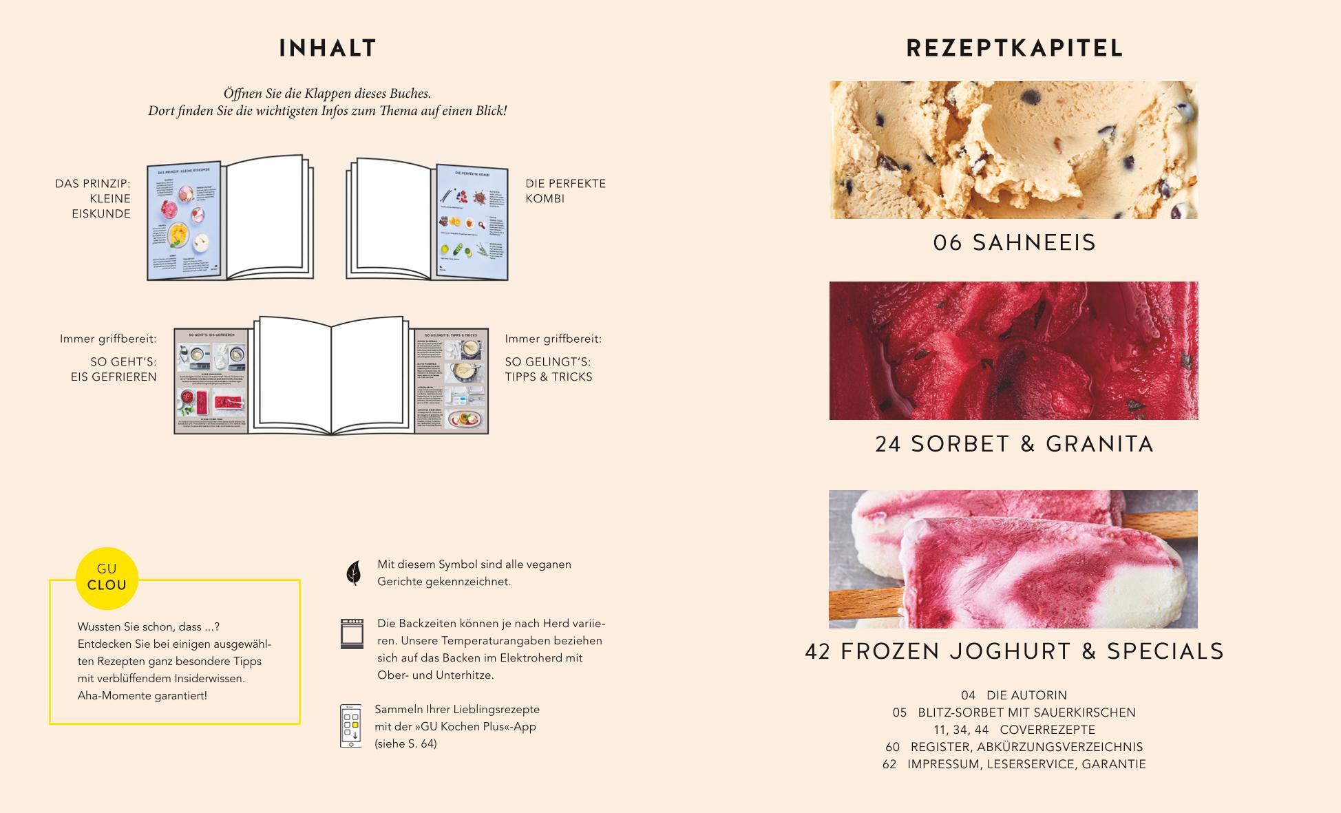 Beispielinhalt (Bild) Eis, Sorbets & Frozen Joghurts