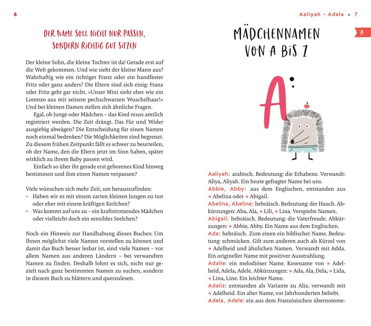 Beispielinhalt (Bild) Vornamen