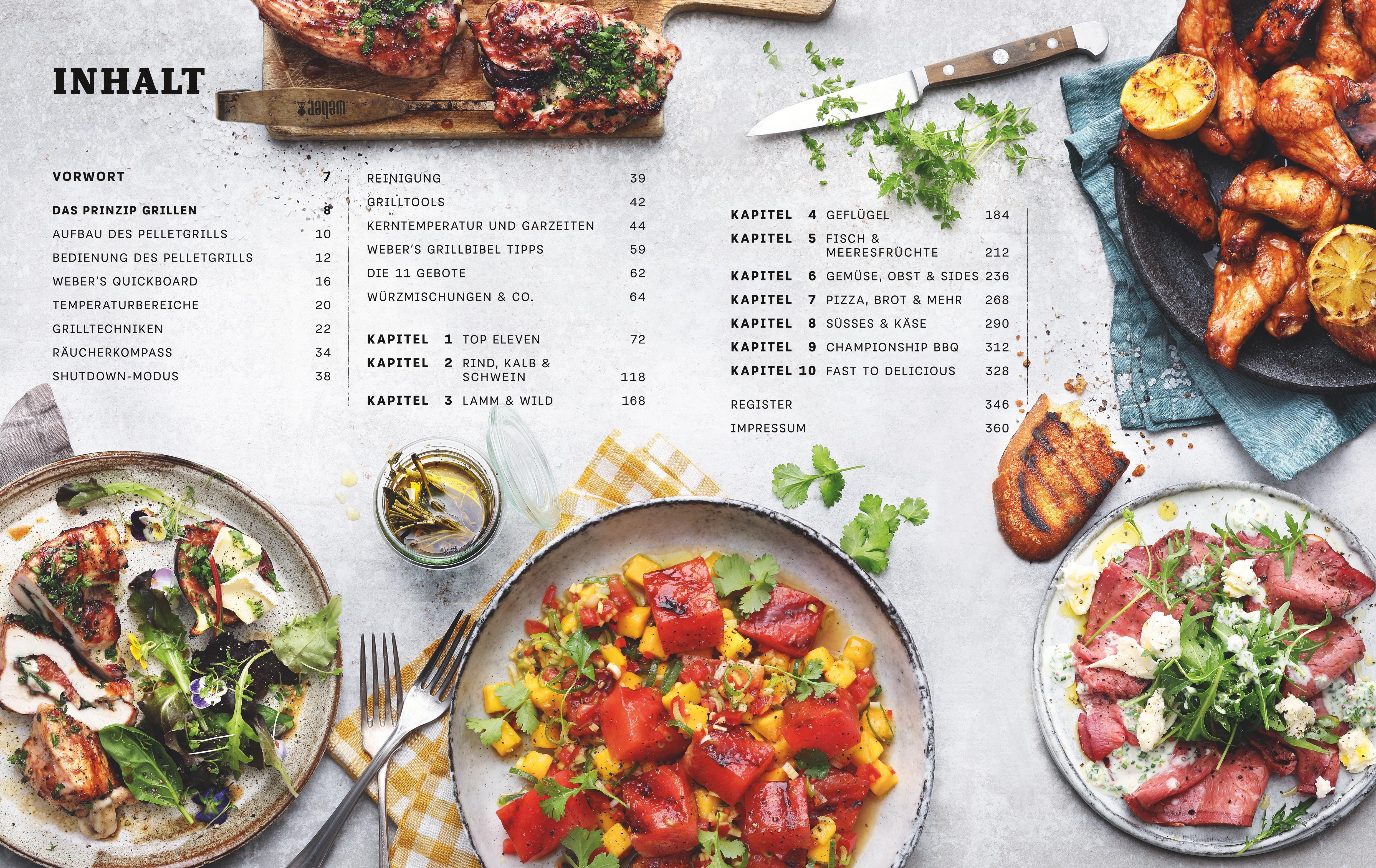 Beispielinhalt (Bild) Weber's Pelletgrillbibel