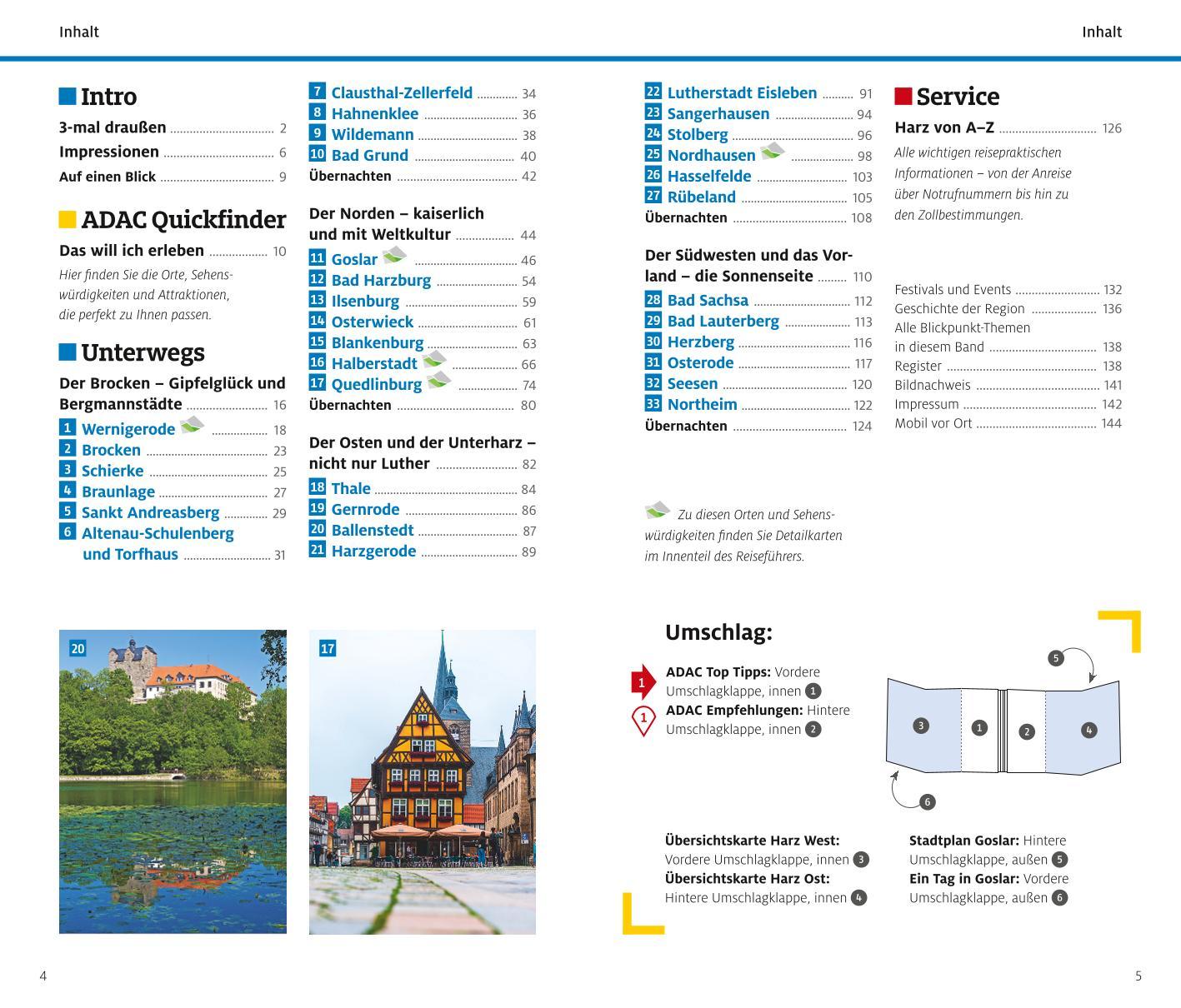 Beispielinhalt (Bild) ADAC Reiseführer Harz