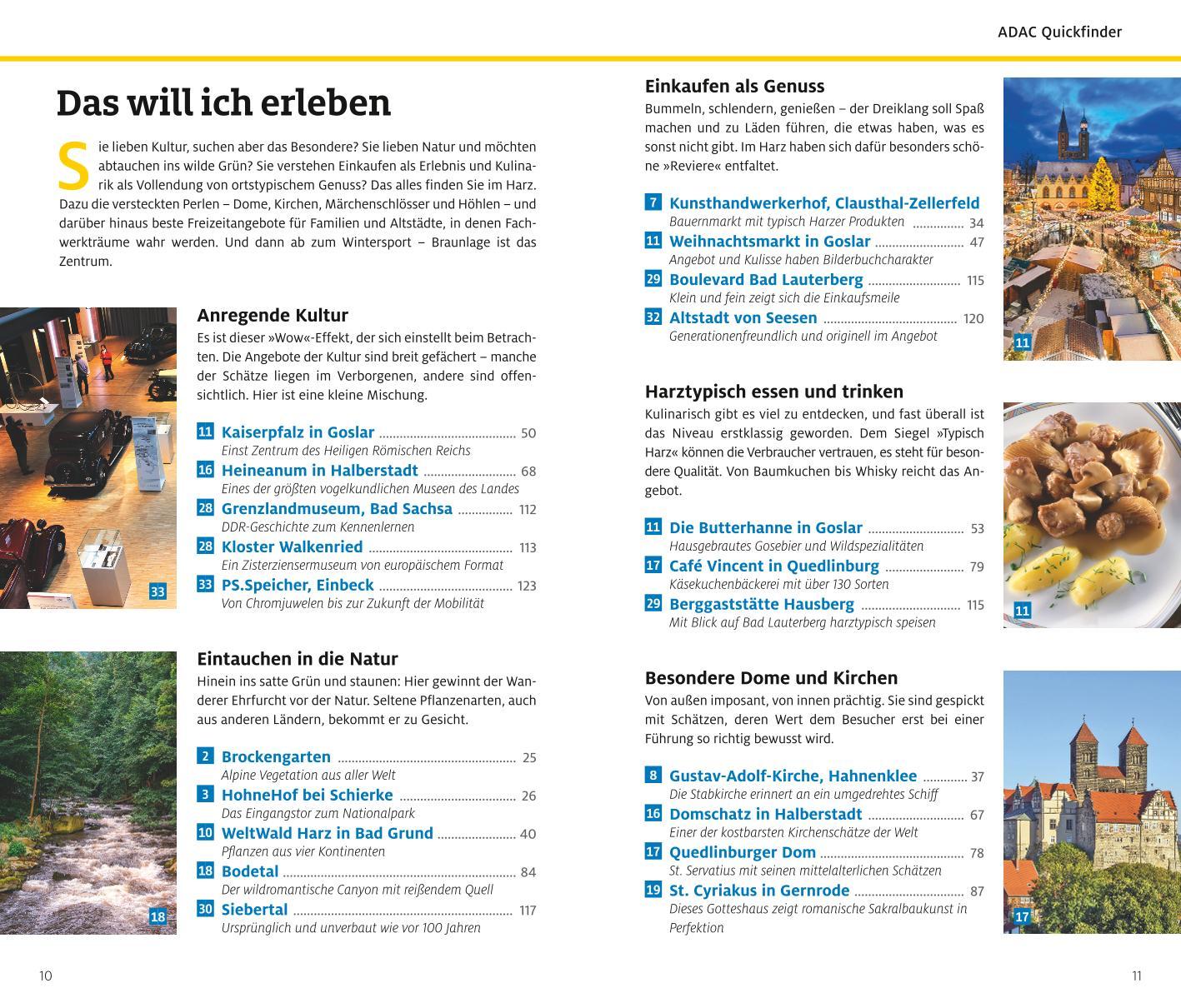 Beispielinhalt (Bild) ADAC Reiseführer Harz