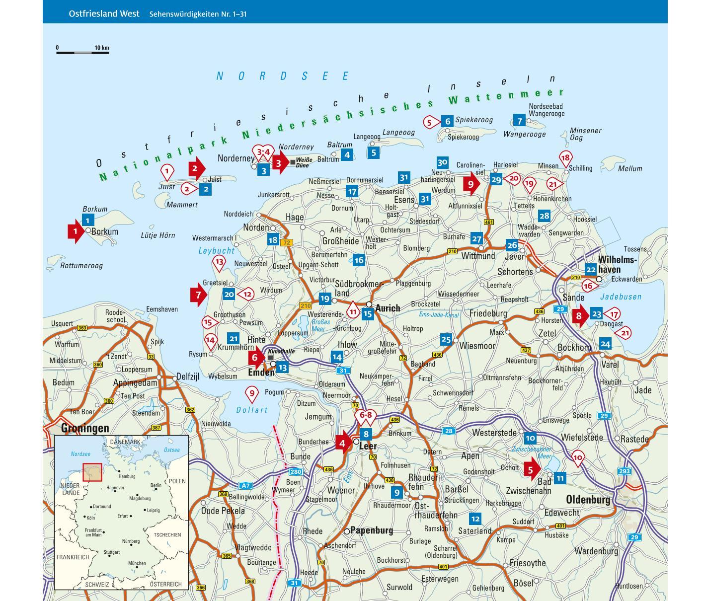 Beispielinhalt (Bild) ADAC Reiseführer Ostfriesland und Ostfriesische Inseln