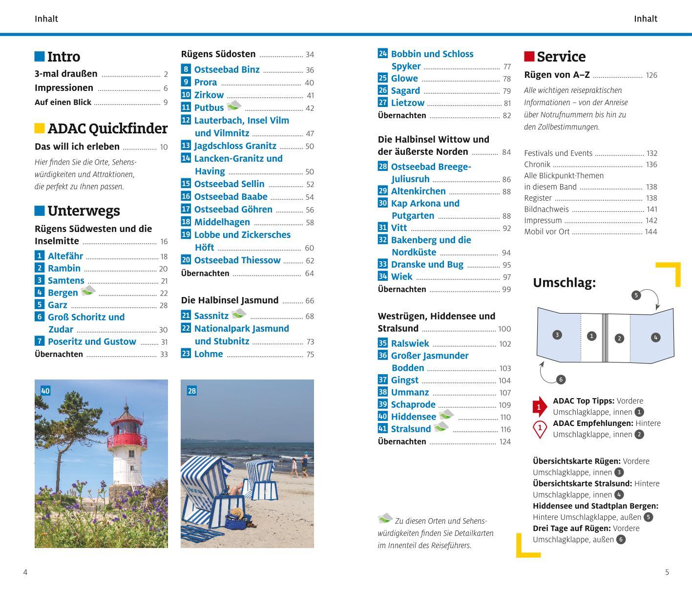 Beispielinhalt (Bild) ADAC Reiseführer Rügen mit Hiddensee und Stralsund