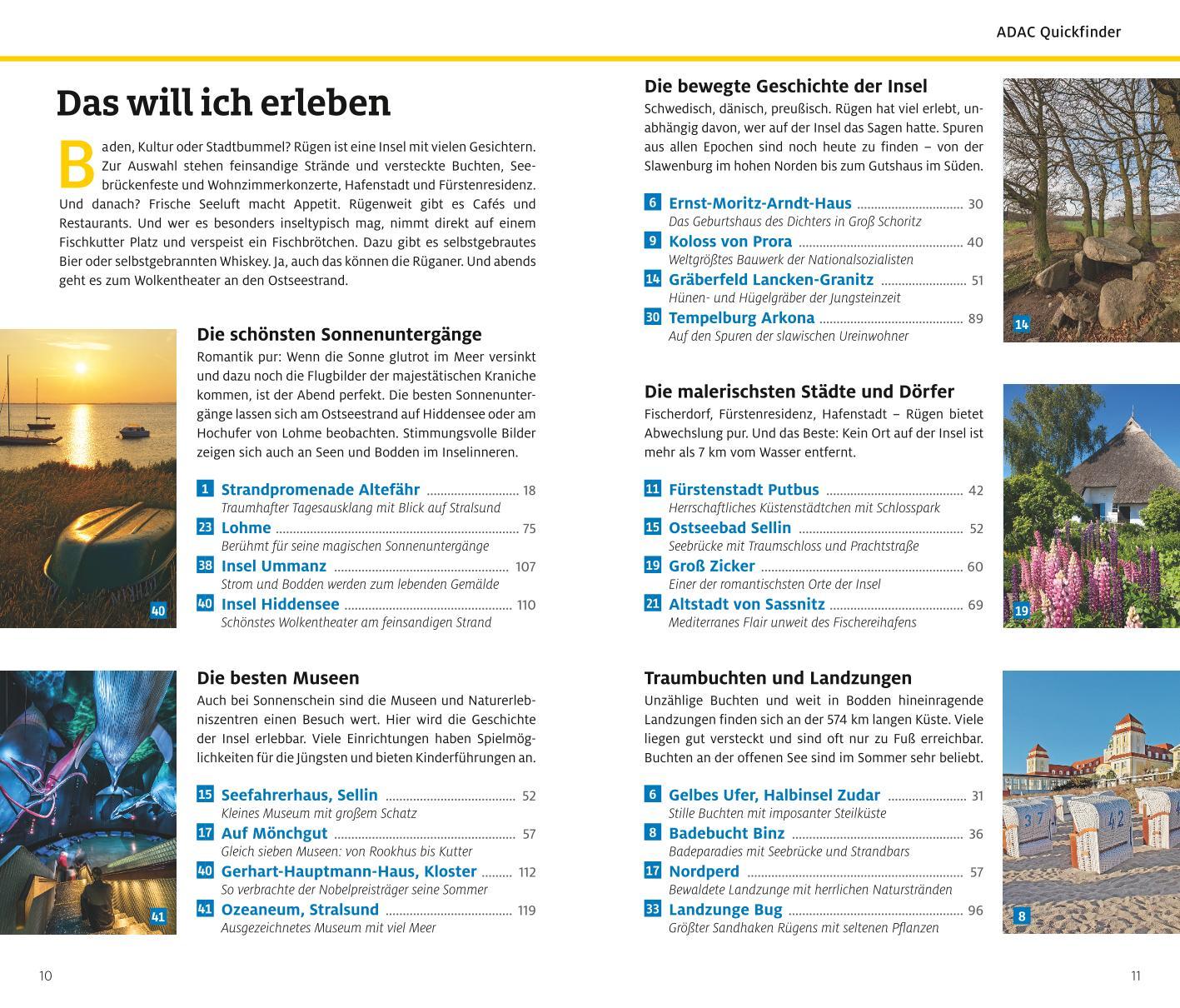 Beispielinhalt (Bild) ADAC Reiseführer Rügen mit Hiddensee und Stralsund
