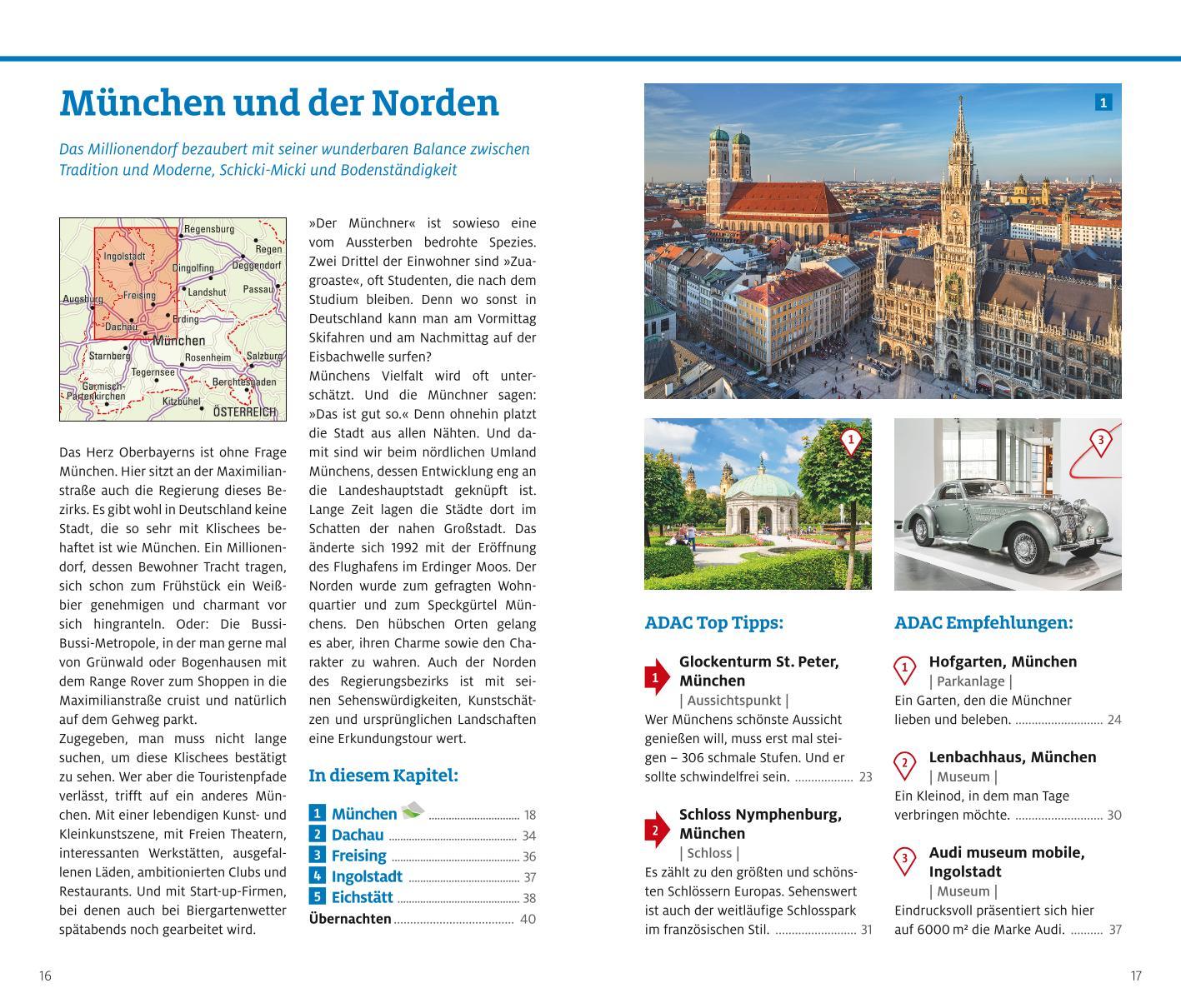 Beispielinhalt (Bild) ADAC Reiseführer Oberbayern