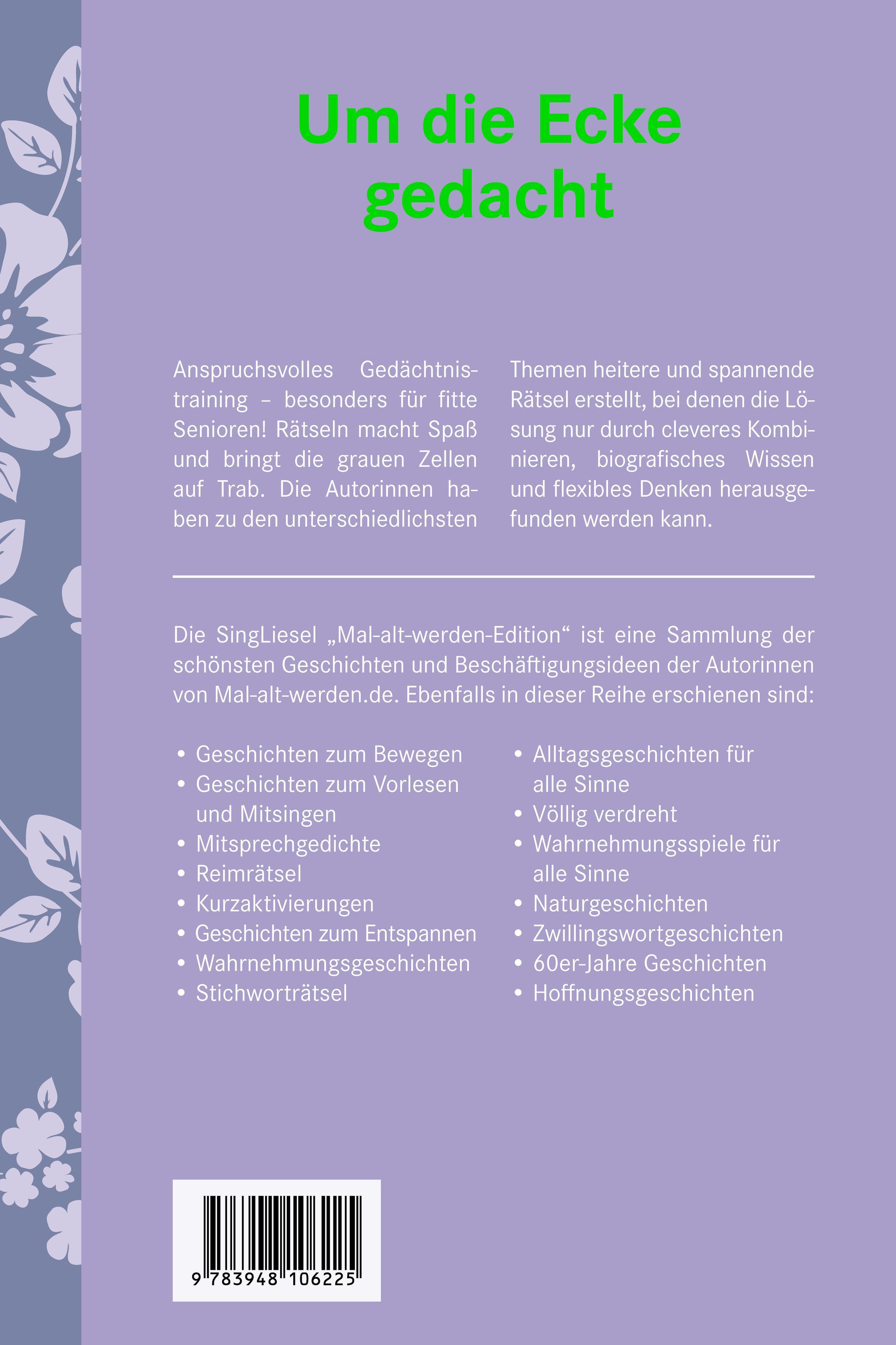 Beispielinhalt (Bild) Um die Ecke gedacht. Rätselgeschichten für Senioren