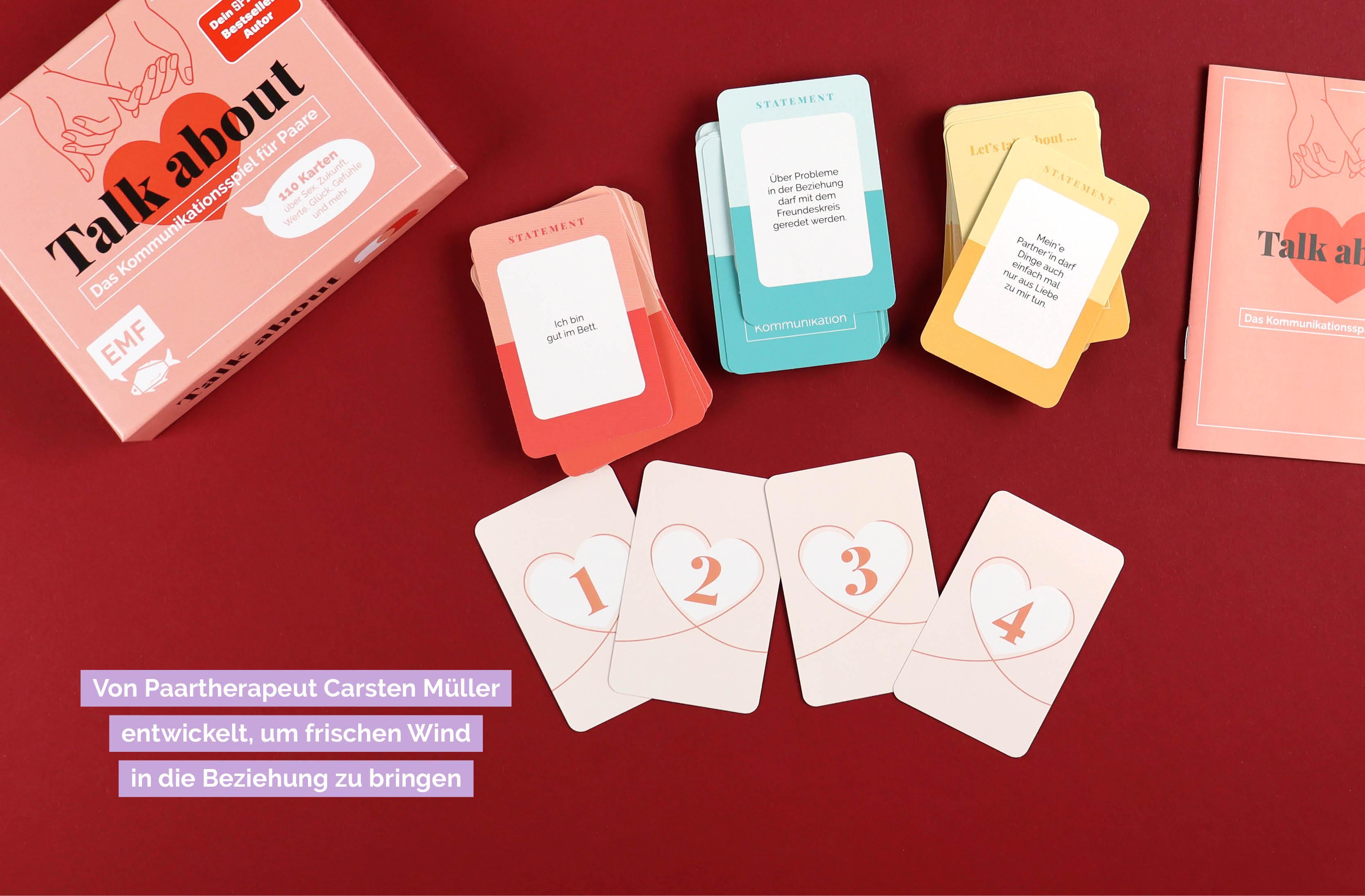 Beispielinhalt (Bild) Kartenspiel: Talk about - Das Kommunikationsspiel für Paare