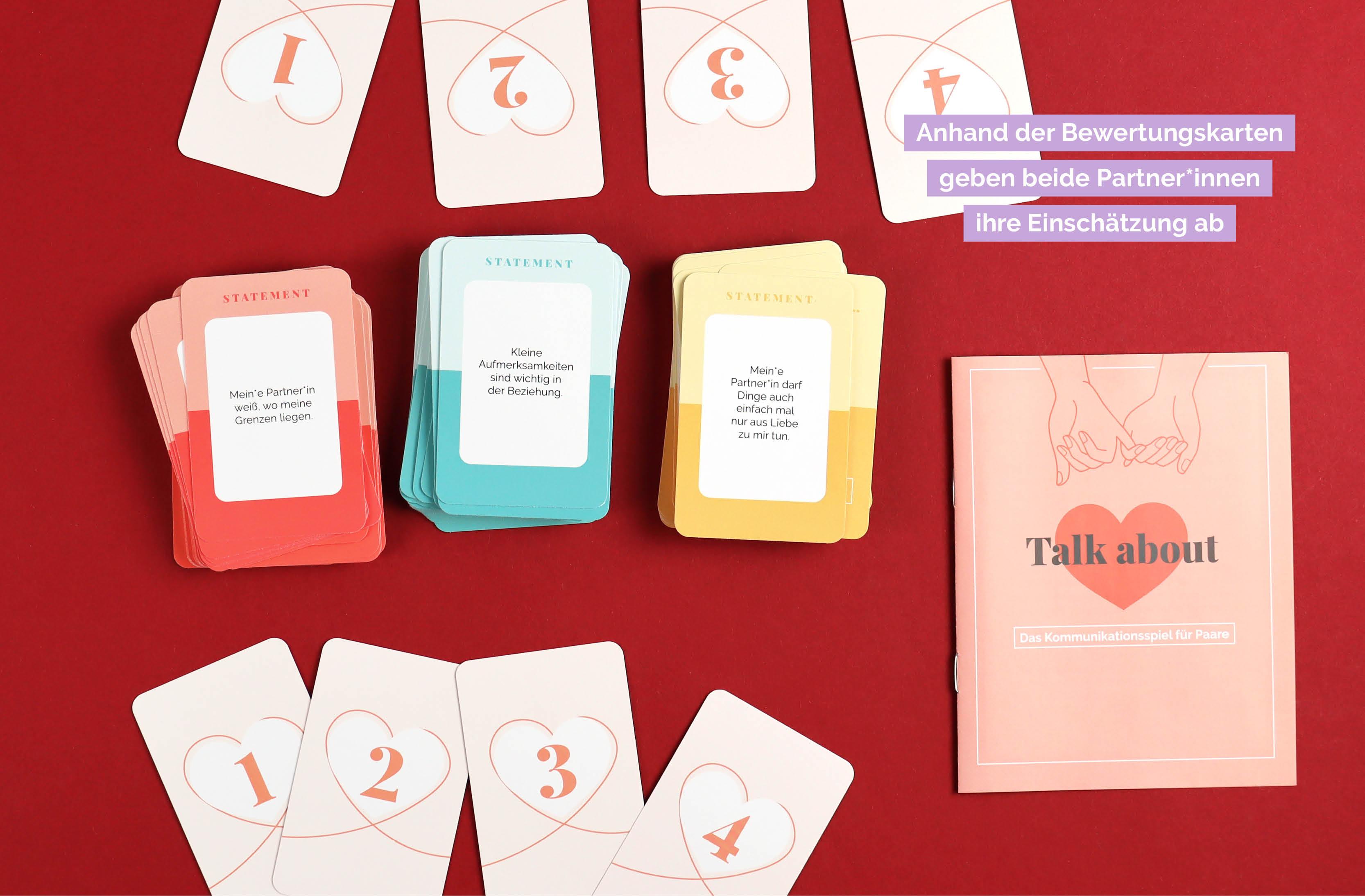 Beispielinhalt (Bild) Kartenspiel: Talk about - Das Kommunikationsspiel für Paare