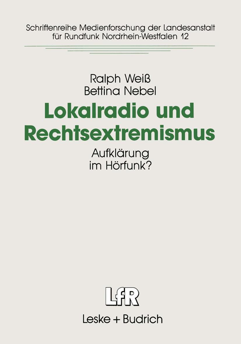 Vorderes Coverbild Lokalradio und Rechtsextremismus