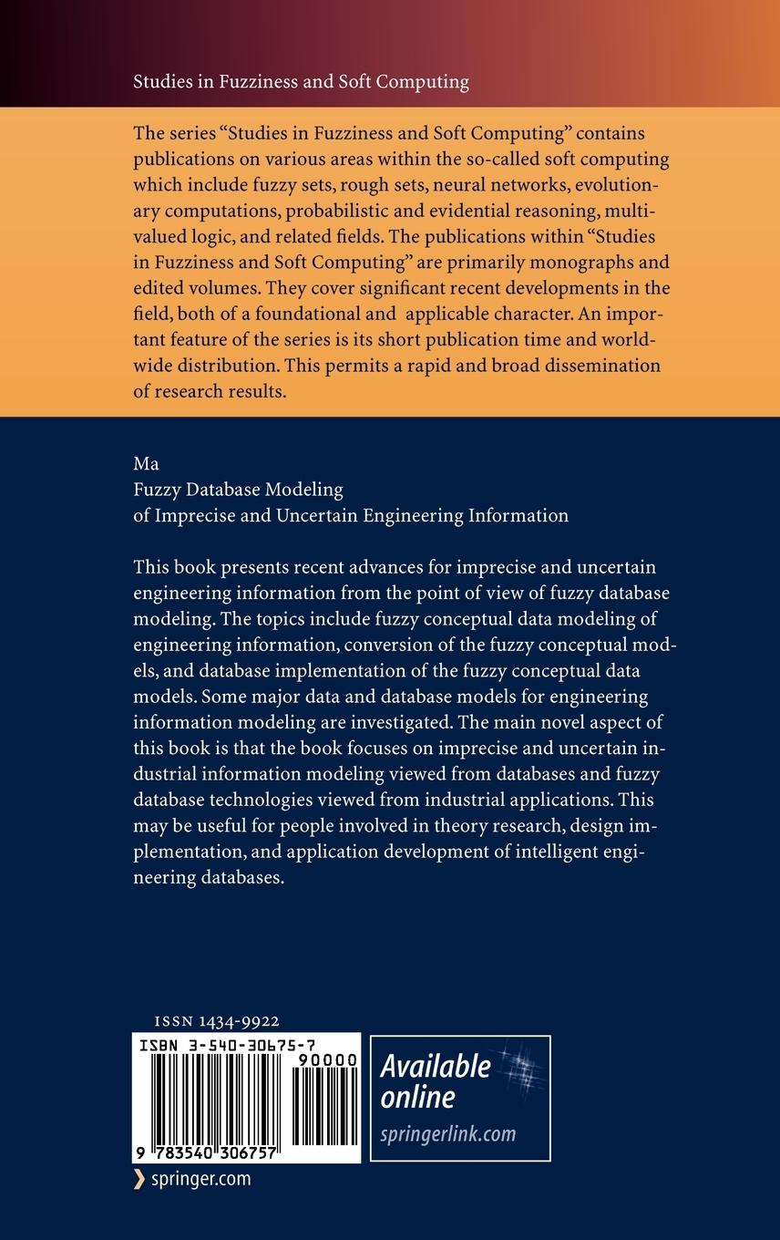 Rückseitencover Fuzzy Database Modeling of Imprecise and Uncertain Engineering Information