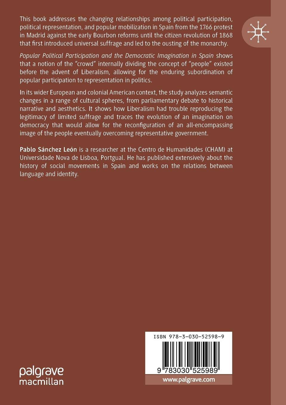 Rückseitencover Popular Political Participation and the Democratic Imagination in Spain