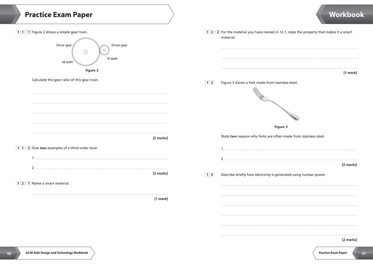 Beispielinhalt (Bild) Aqa GCSE 9-1 Design & Technology Workbook