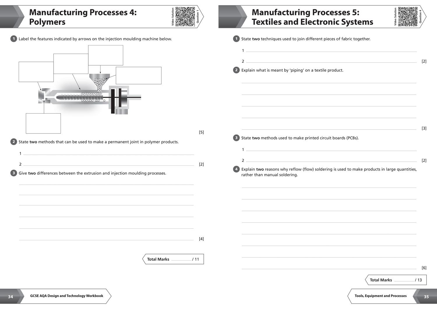 Beispielinhalt (Bild) Aqa GCSE 9-1 Design & Technology Workbook