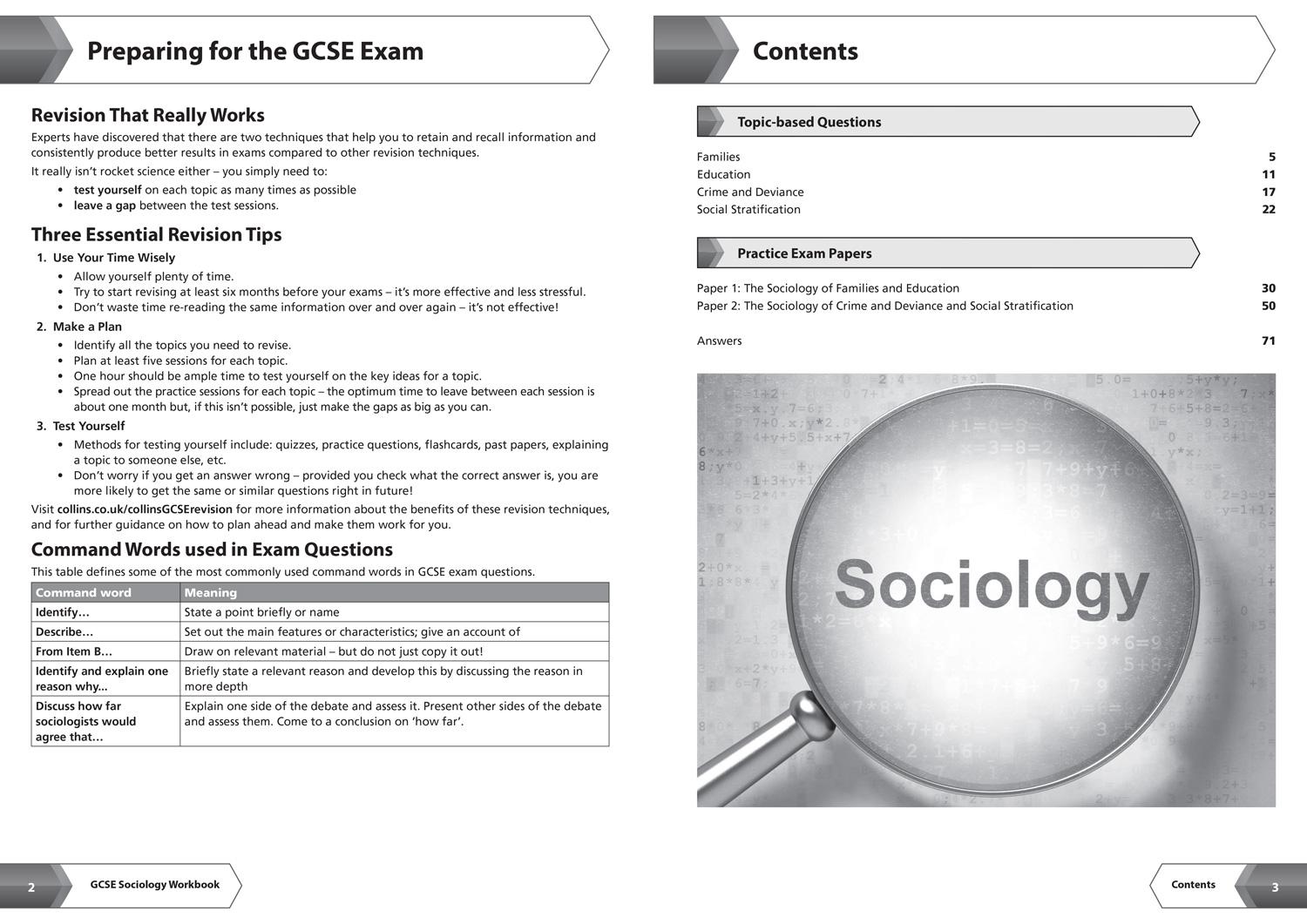 Beispielinhalt (Bild) Aqa GCSE 9-1 Sociology Workbook