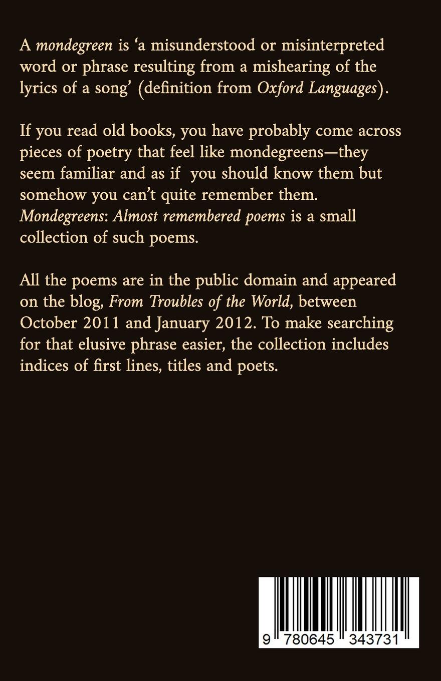 Rückseitencover Mondegreens