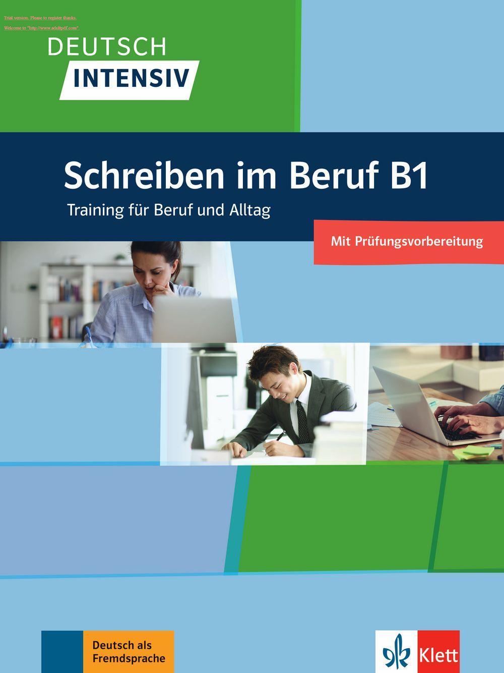 Vorderes Coverbild Deutsch intensiv Schreiben B1. Das Training für den Beruf