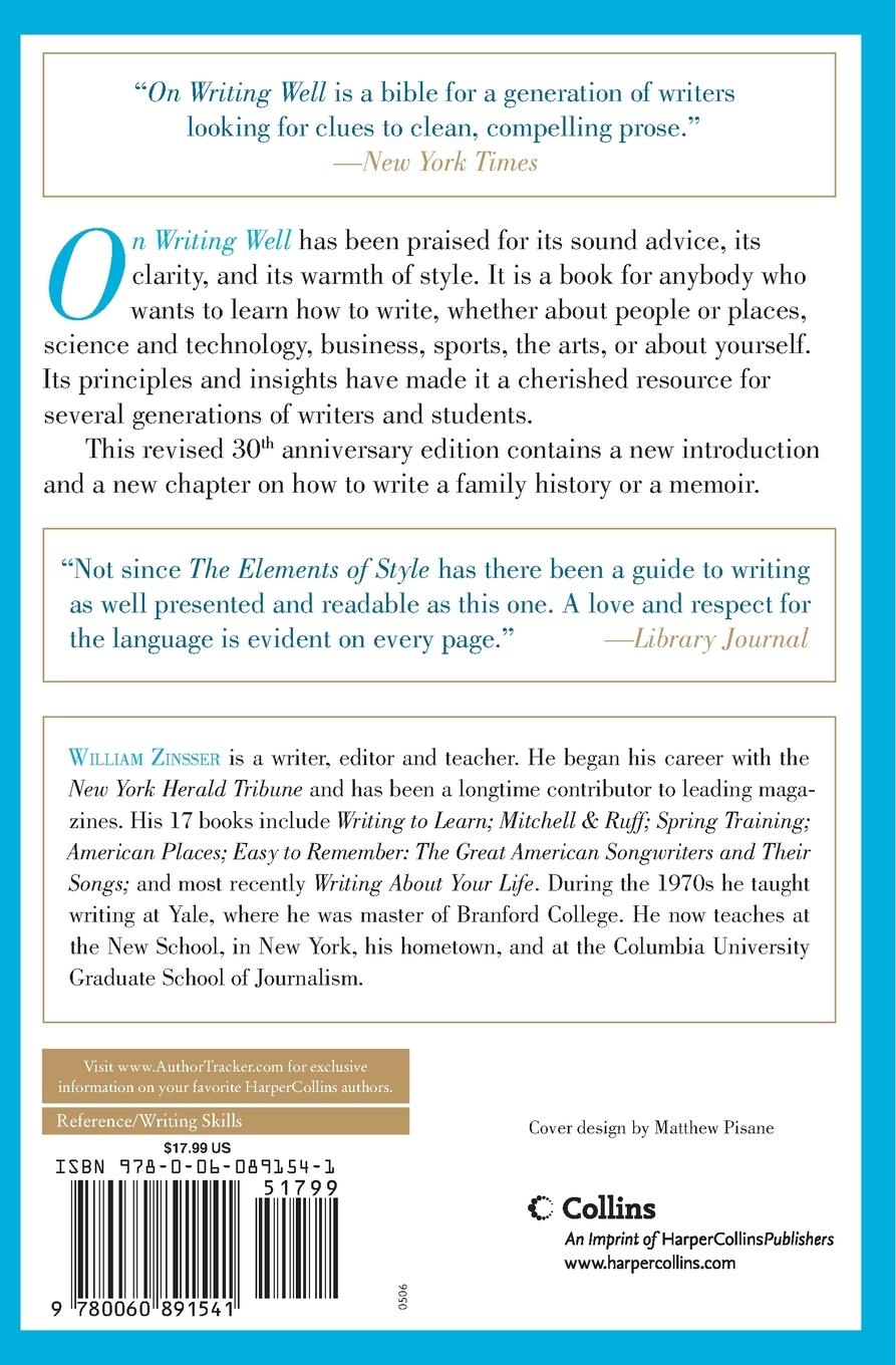 Rückseitencover On Writing Well