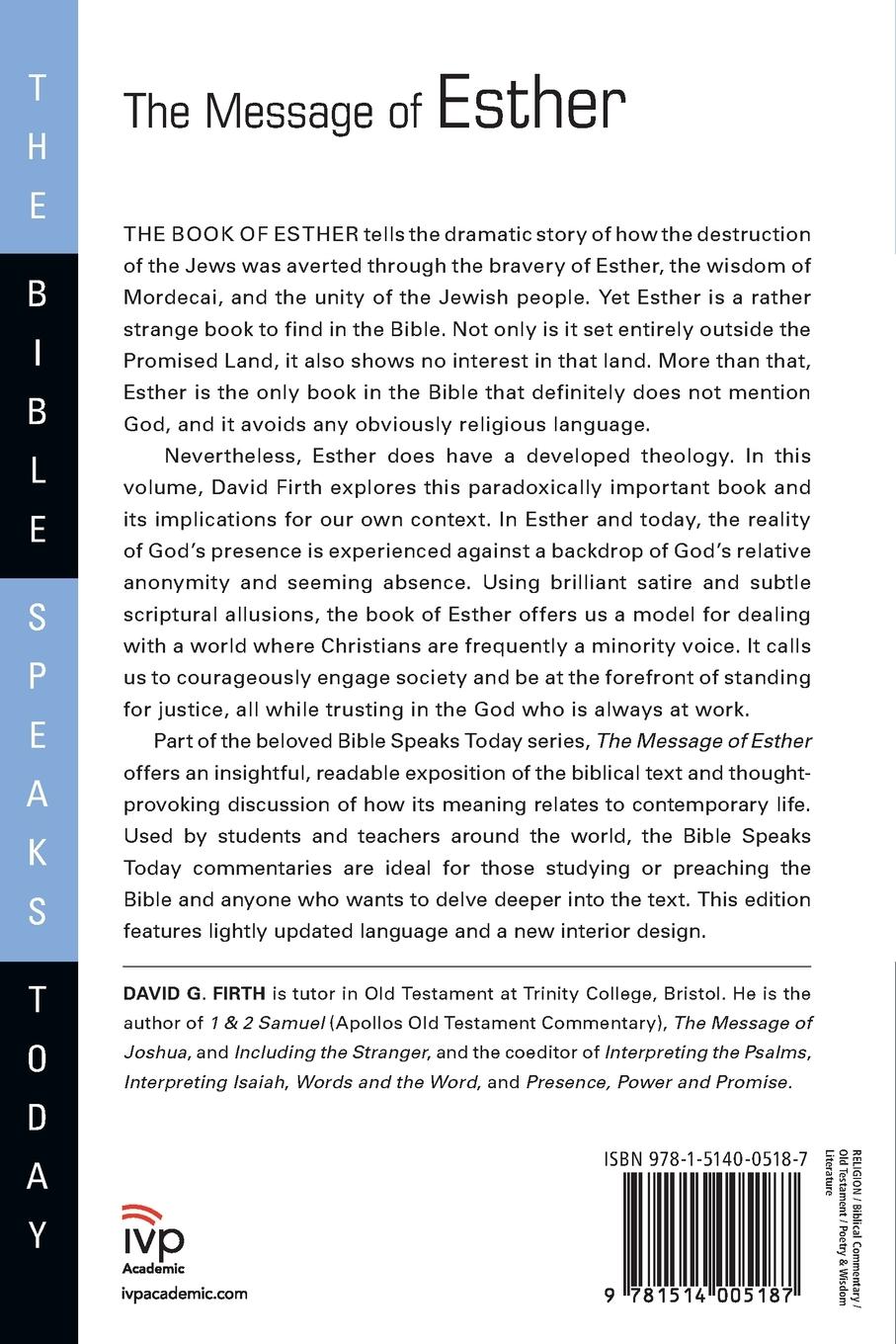 Rückseitencover The Message of Esther