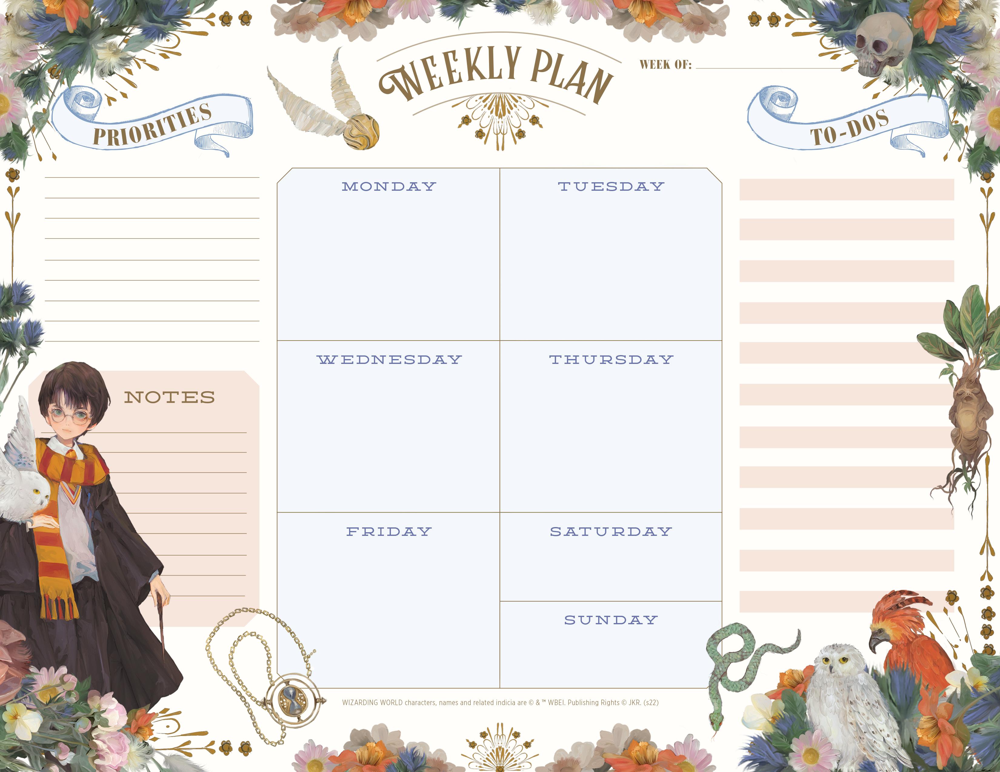 Vorderes Coverbild Harry Potter: Floral Fantasy Weekly Planner Notepad