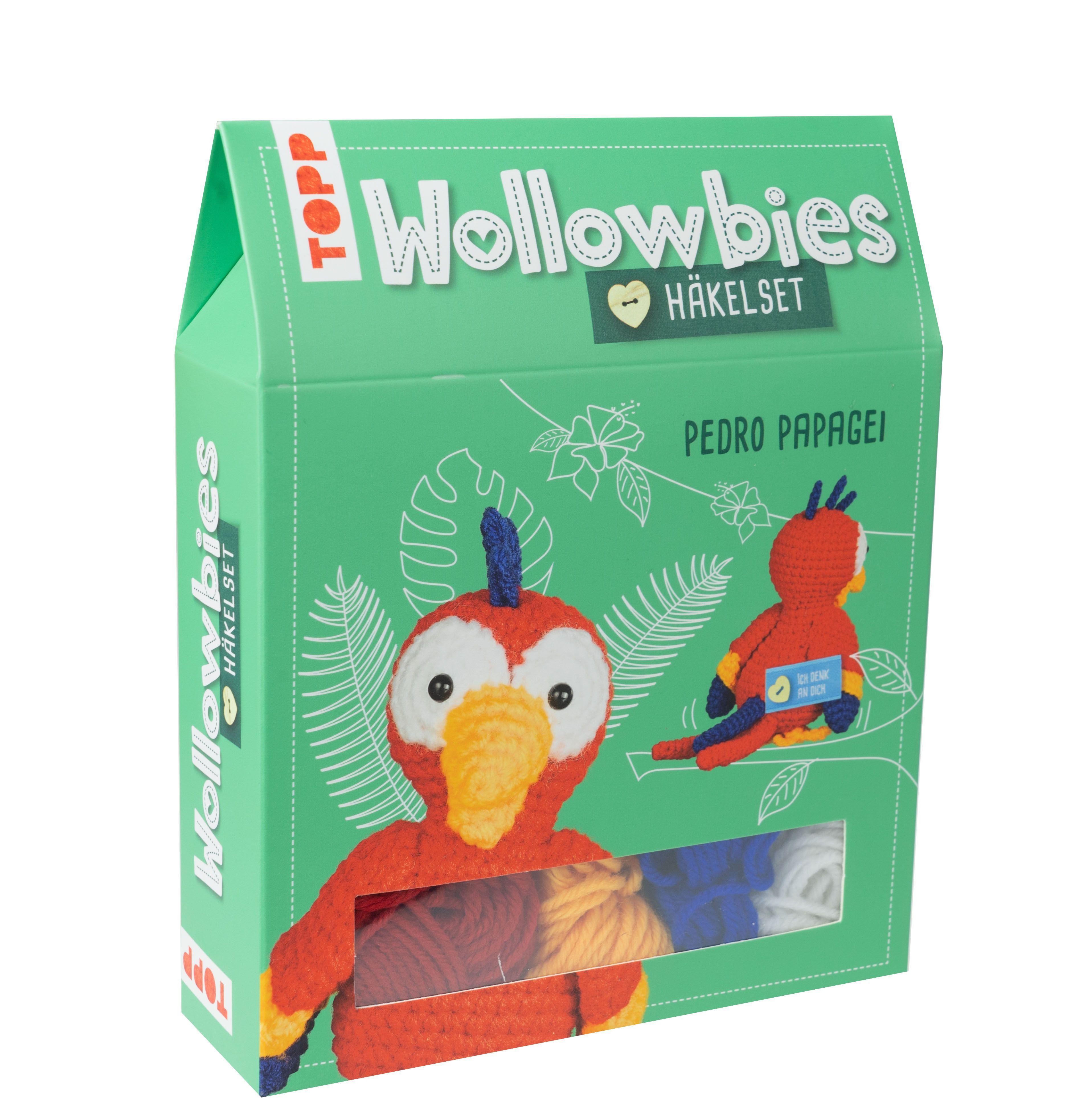 Vorderes Coverbild Wollowbies Häkelset Papagei
