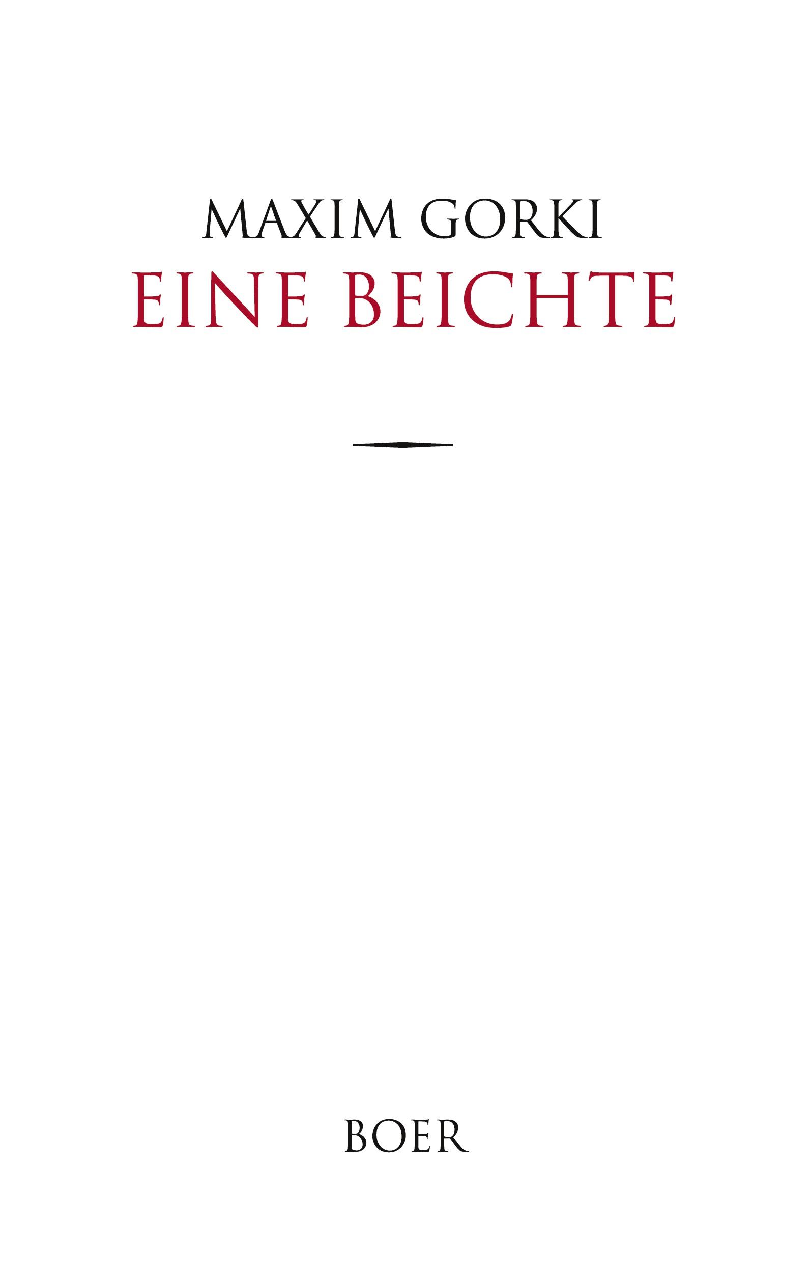 Vorderes Coverbild Eine Beichte