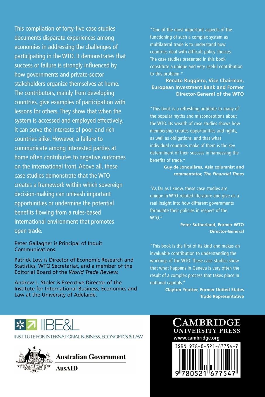 Rückseitencover Managing the Challenges of WTO Participation