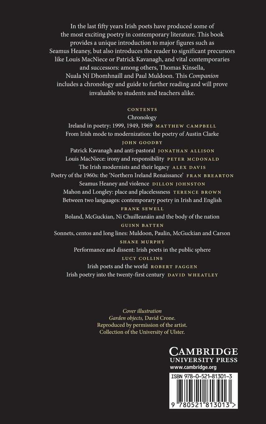Rückseitencover The Cambridge Companion to Contemporary Irish Poetry