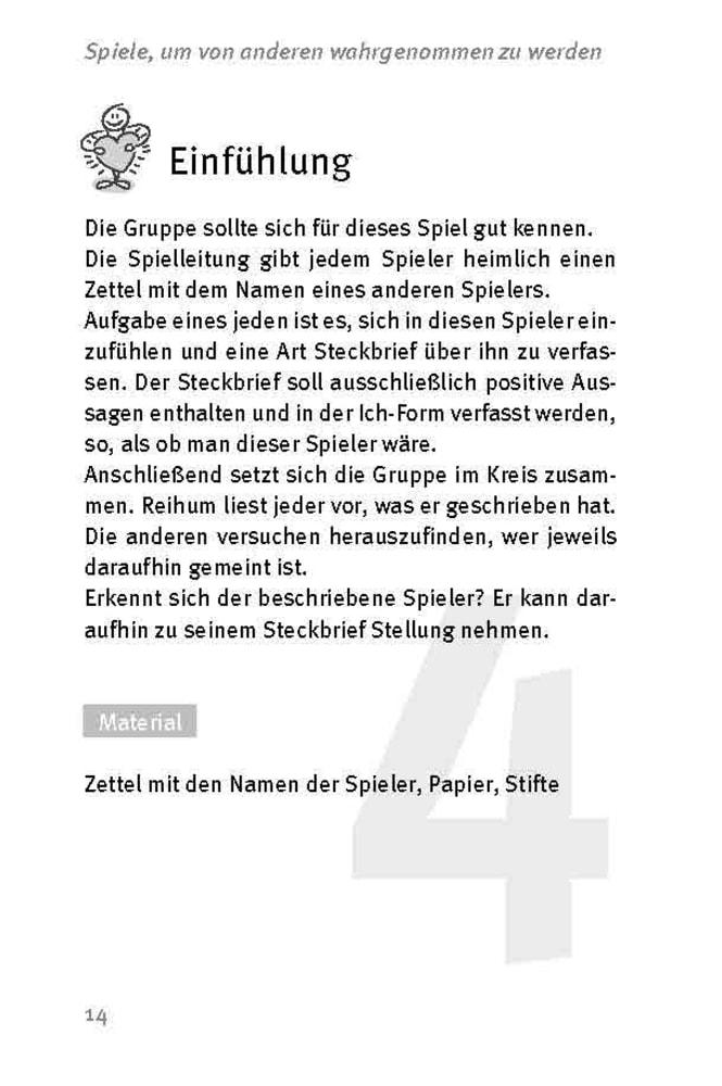Beispielinhalt (Bild) Die 50 besten Spiele für mehr Selbstliebe. Für 12- bis 16-Jährige